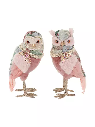 GOODWILL | Dekofigur Eulen 27cm pink/blue | 